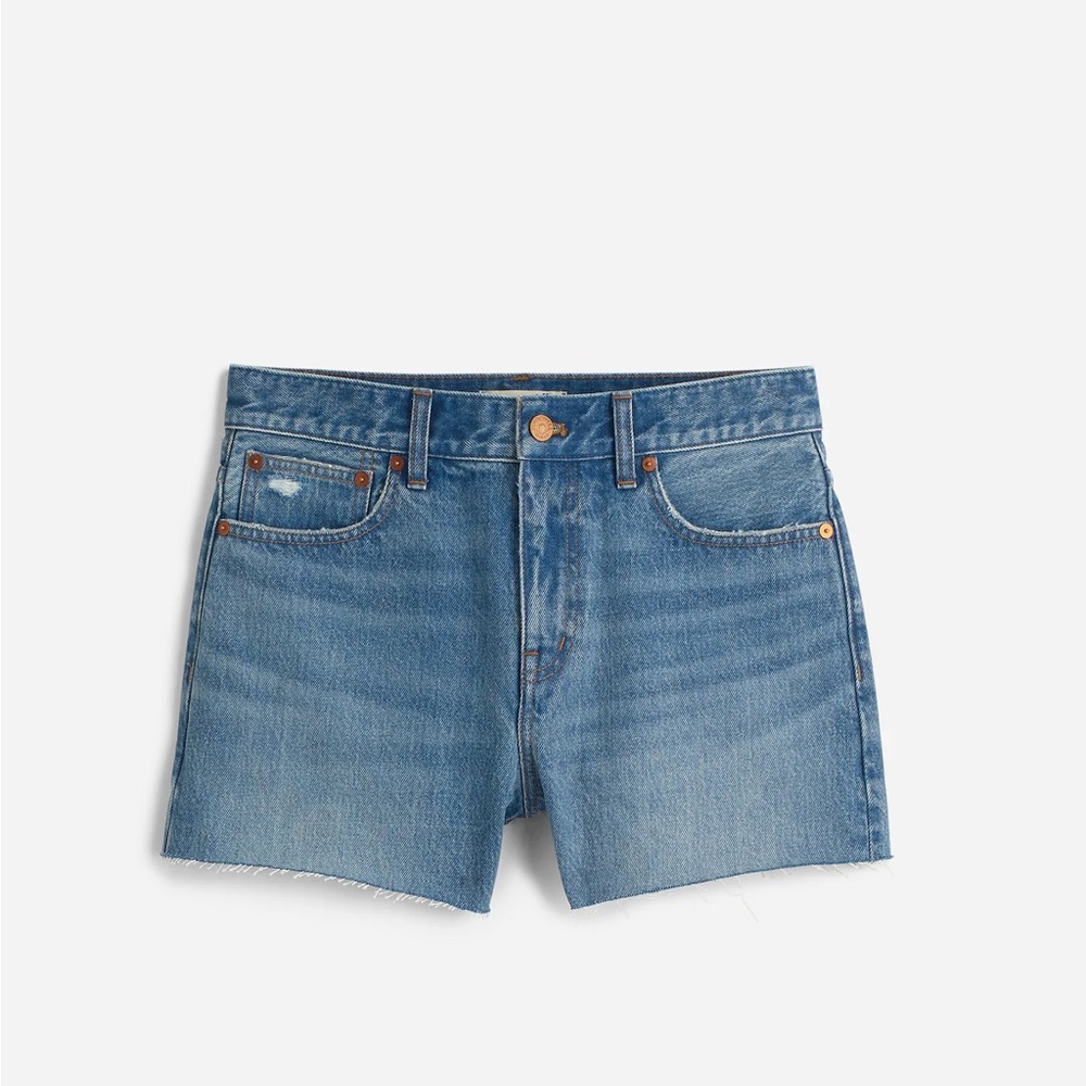 NWT Madewell Relaxed Denim Shorts in Kelton Wash - Raw Hem Edition sz 25
